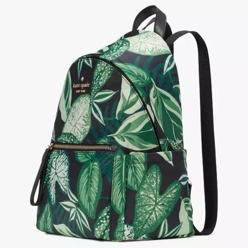 Kate Spade Tropical Palms and Monstera Leaves Nylon Backpack - Picture 3 of 13
